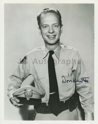 Don Knotts - " The Andy Griffith Show " Tv Actor - Signed 8x10 Photograph