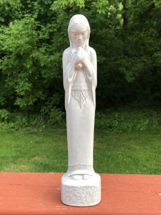 Frankoma Native American Indian Maiden Girl Sculpture Rabbit Willard Stone