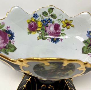 Vintage Large Italian Design Ceramics Centerpiece Vase Roses Queen Blue