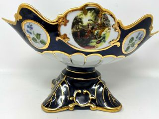 Vintage Large Italian Design Ceramics Centerpiece Vase Roses Queen Blue 3
