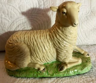 Vintage 1950s Ceramic Sheep Lamb Easter Statue Figurine 9.  5 "