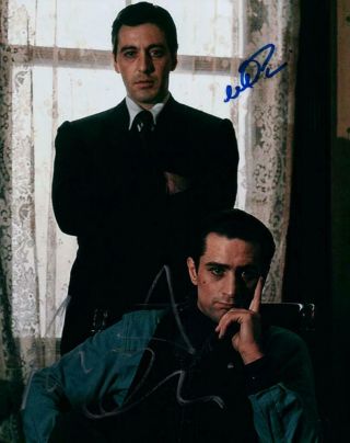 Al Pacino Robert Deniro 8x10 Signed Picture Autographed Photo With
