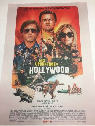 Once Upon A Time In Hollywood Limited Edition Cinema Poster 27”x20”