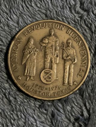 Bicentennial Medal Antique Bronze 1976 American Revolution Houston Texas