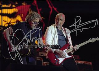 The Who Roger Daltrey & Pete Townshend Hand Signed Autographed Photo 8x10 W/coa