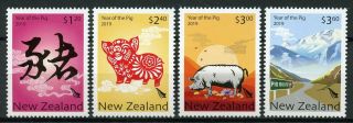 Zealand Nz 2019 Mnh Year Of Pig 4v Set Chinese Lunar Year Stamps