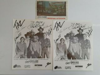 Charlie Daniels Band 2 Autographed 8x10 Photos,  1 Backstage Pass 1982 Windows