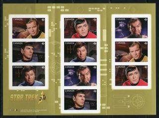 Canada 2016 Star Trek Complete Booklet Never Hinged