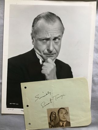 Ernest Truex Signed Autographed Album Page His Girl Friday,  Twilight Zone