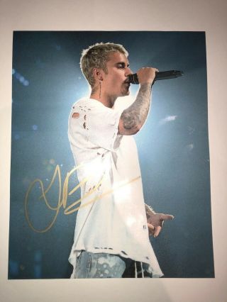 Justin Bieber Authentic Hand Signed Autograph 7x9 Photo With