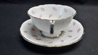 Paragon Double Warrant Floral Pink Rose - Cup & Saucer 3