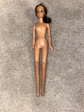 Vintage Brunette Barbie Doll 1966 Twist Turn Body Taiwan Marking Hosiery