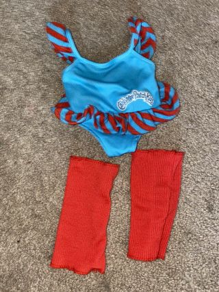 Vintage Cabbage Patch Kids Cpk Outfit Red & Blue Leotard & Leg Warmers
