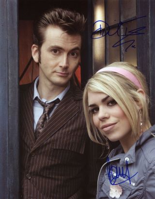 Dr.  Who Tv Series Hand By Signed David Tennant & Billie Piper Photo 10x8