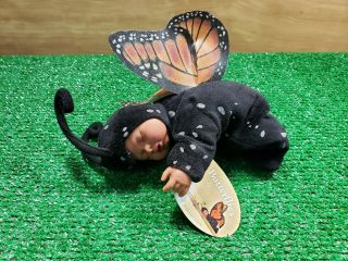 Baby Butterflies Doll By Ann Geddes Black No 525943 Beanie Plush Stuff Toy 1998
