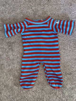 Vintage Cabbage Patch Kids Cpk Outfit Red & Blue Striped Sleeper