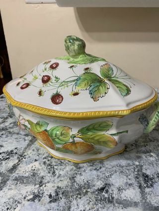 Hand Painted Cantagalli Soup Tureen Italy 14x8