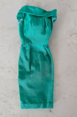 Vintage Barbie Silk Sheath Dress 1962 Fashion Pak Green