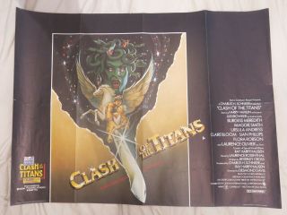 Clash Of The Titans 1981 British Quad Film Poster Laurence Olivier
