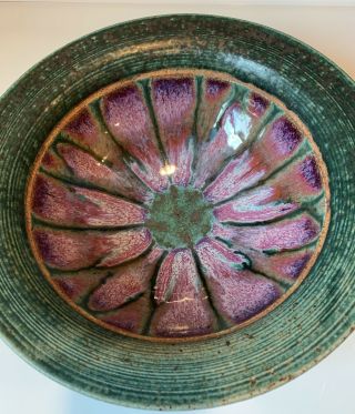 Michael Nowack Pottery Bowl Signed By Artist 10 " Stunning Colors