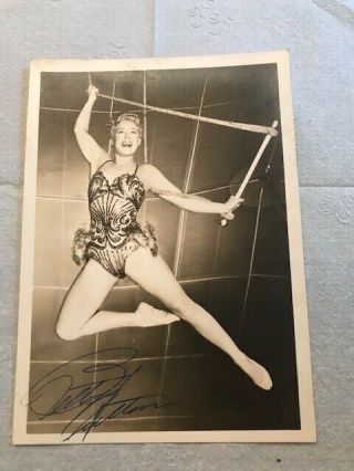 Vintage Signed Betty Hutton The Greatest Show On Earth Trapeze Autographed Photo