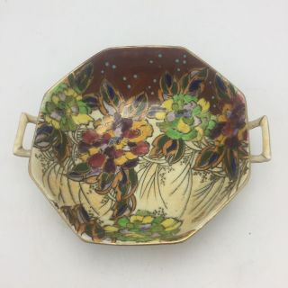 Rare Art Deco Lusterware Royal Winton Carnation Handled Bowl 2322
