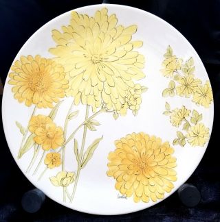 Ernestine Salerno Italy Pottery,  10.  5”,  Ceramic,  Yellow Floral