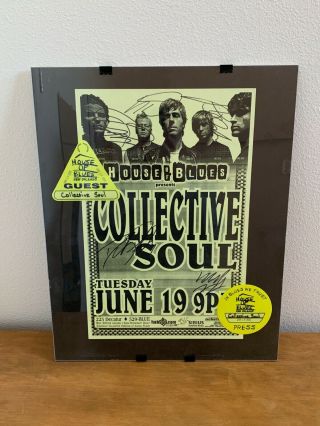 Autographed - Collective Soul Concert Poster 2001 Pass Stickers