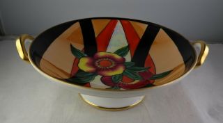 Noritake Morimura Footed Vintage Porcelain Floral W/gold Hand Painted Bowl