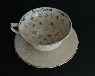 Vtg Alfred Meakin The Cup Of Knowledge Fortune Telling Tea Cup And Saucer Set