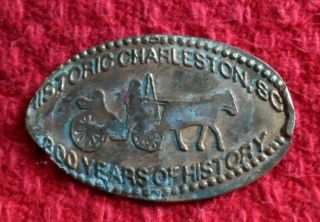 Historic Charleston Elongated Penny Sc Usa Cent 300 Years History Souvenir Coin