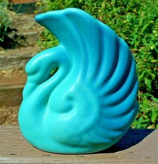 Van Briggle Ming Blue Swan Design Vase Planter 2