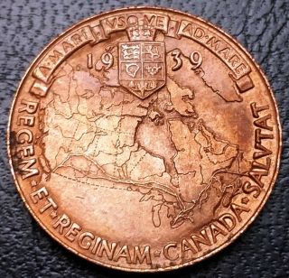 1939 Royal Visit To Canada Bronze Medal - - Detail