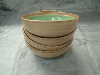 Noritake Stoneware Madera Sea Foam Green Set Of 4 - 6 1/2 " Soup Cereal Bowls 8477