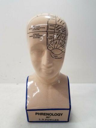 Phrenology By L.  N.  Fowler Ceramic Enamel Head Statue