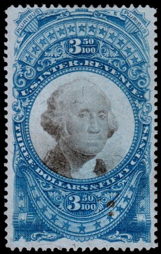 United States Revenue Scott R126 W/ Pen Cancel (1871) Vf,  Cv $500.  00 W