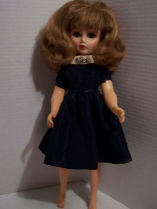 Vintage 20” Vinyl Fashion Doll Marked 14r With Vintage Dress & Shoes G89 - 8