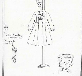 11 " Vintage Bleuette French Bebe Doll@1934 Dress Underwear Stockings Pattern