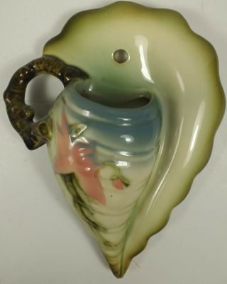 Vintage Hull Art Pottery Woodland Wall Pocket Vase Circa 1950 W13 - 7