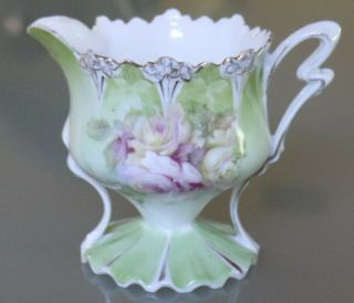 09/12 R.  S.  Prussia Pedestal Creamer,  in Rare Point and Clover Mold 2