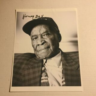 Blues Legend Honeyboy Edwards Signed 8x10 B&w Photo - From Chicago Bluesfest