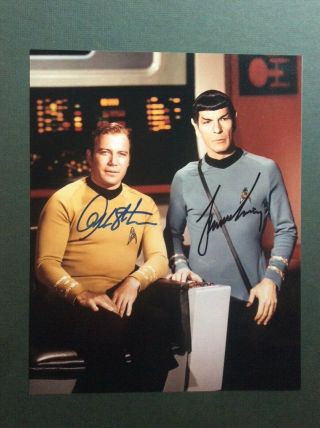 William Shatner Leonard Nimoy Star Trek 8 - 10 Signed Photo Authentic