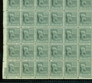 Us 828,  24¢ Benjamin Harrison,  Complete Sheet Of 100,  Og,  Nh,  Brookman $375.  00