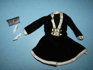 Vintage Barbie Sized Maddie Mod Clone Black Velvet Outfit