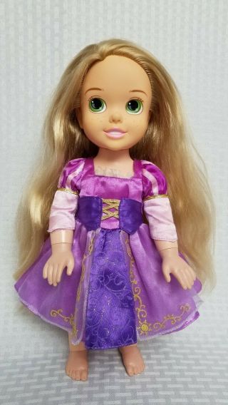 Disney Tangled Princess Rapunzel Doll With Long Hair 14 " Tolly Tots Toddler Doll