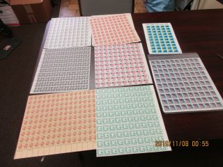 1 cent to 50 cent definitive full sheets,  Face Value $296.  50 2