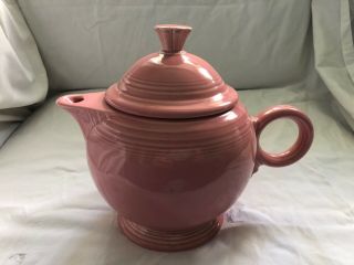 Sweet Homer Laughlin Fiesta Pink Rose Teapot 5 - Cup / 44 Oz