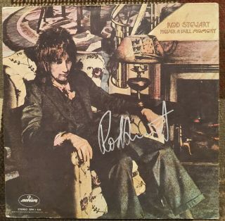 Rod Stewart Auto Signed Lp Album Record Never A Dull Moment