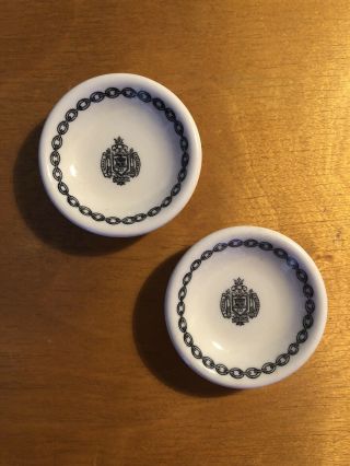 Two Vintage Us Naval Academy Butter Pat Mayer China