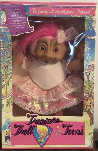Treasure Trolls Troll Teen Doll,  Wishstones Pink Eyes Hair Unknown Date